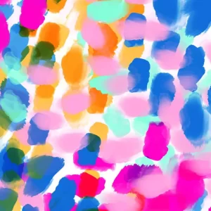 Art inspired wallpaper of brightly coloured abstract daubs