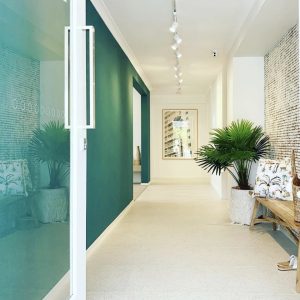 Brighton Homes display home - green entry wallpaper