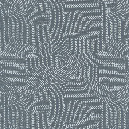 Franz by Casamance river blue wallpaper in an abstract swirly pattern made of dots
