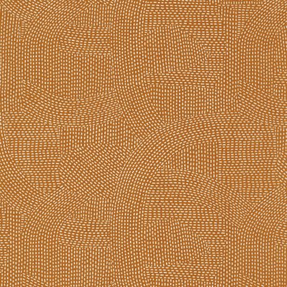 A striking earthy orange wallpaper by Casamance - Franz Sienna is made of curvy shapes and dots