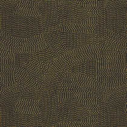 Casamance Franz in Carbon is a striking wallpaper of gold dots forming a curved design