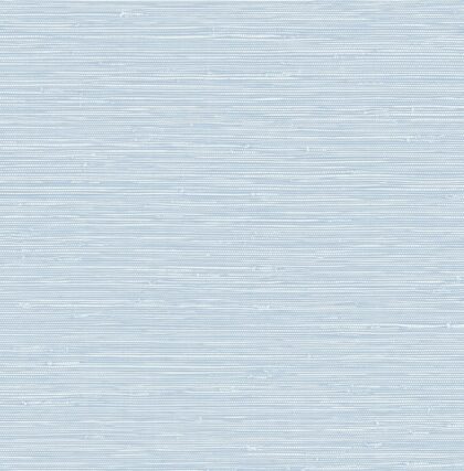 Sky blue wallpaper that looks like grassweave but is vinyl