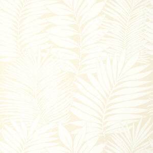 Beige lush tropical palm leaf wallpaper. Neutral wallpaper of palm leaves in a paperweave finish