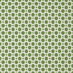 Green lattice geometric wallpaper by Thibaut Palm Grove collection