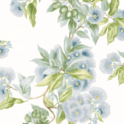 Large scale flower wallpaper on a white background - Inspired by an English garden in Devon