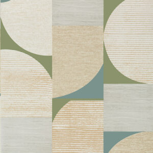 Retro patterned wallpaper in contemporary colours - Saturn by Thibaut