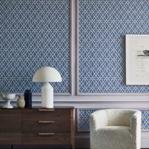 Cole and Son Treillage blue wallpaper in panels