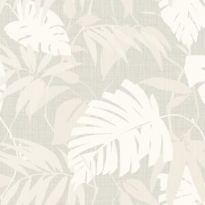 Natural coloured wallpaper of leaves. Nature wallpaper on a textured woven effect by Casamia