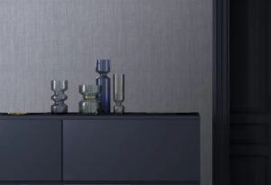 Textured wallpaper in a denim blue