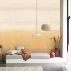 So colour 5 Casadeco sunset like wallpaper panel in a relaxed holiday abode