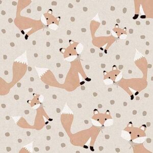 Kids wallpaper of Foxes and spots in beige