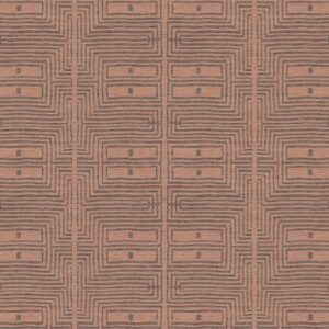 Serica mocha brown tactile wallpaper in a tribal geometric pattern