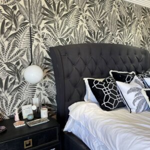 Aloes in black on bedroom wall