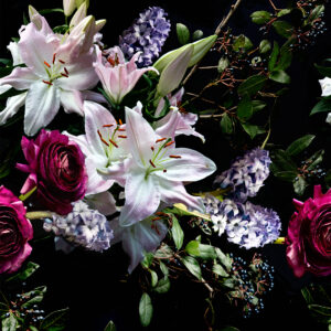 Photo realistic mural of a bunch of flowers in vibrant colour