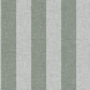 Textured linen look striped wallpaper in green