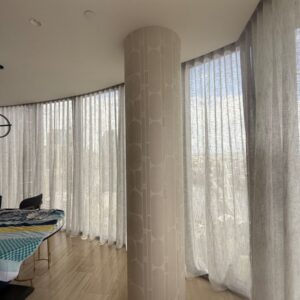 Ovala Modern geometric wallpaper installed to a column