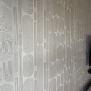 Ovala contemporary geometric feature wall in ivory