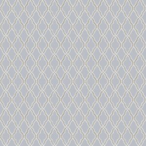A classic trellis design in small scale wallpaper pattern in powder blue