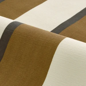 Textured striped wallpaper roll in black and tan
