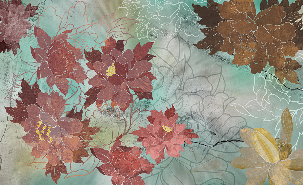 Japanese Flowering - Aqua - Image 2