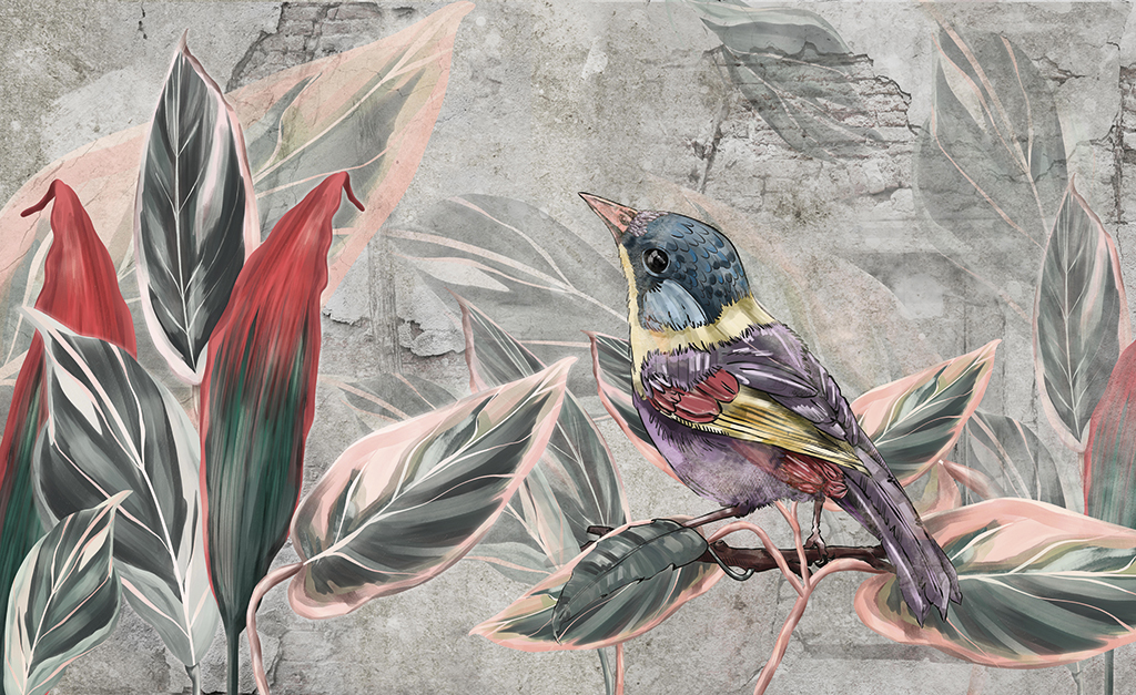 Pink Leaves - With Bird - Image 2