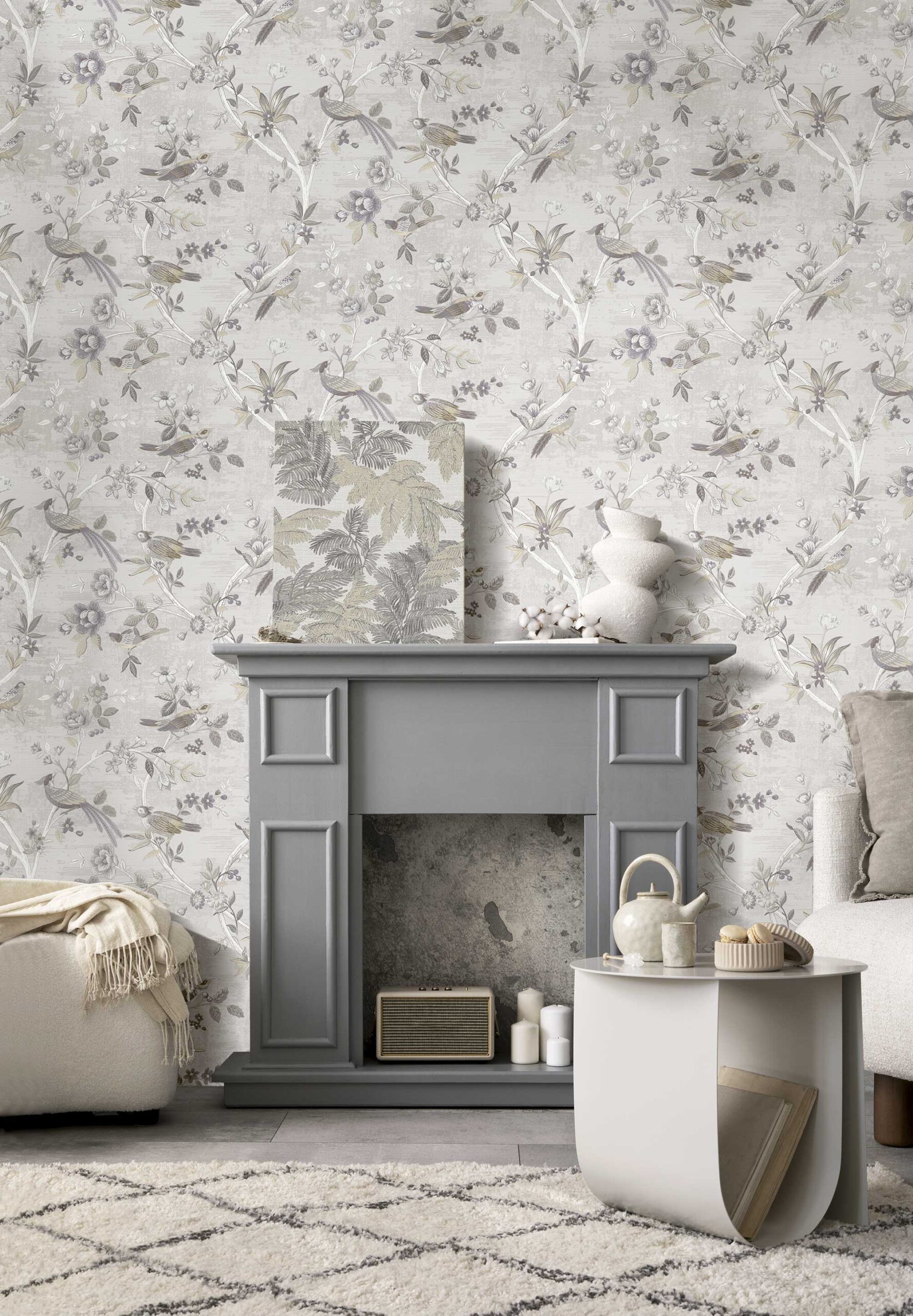 Chinoiserie Garden wallpaper with birds