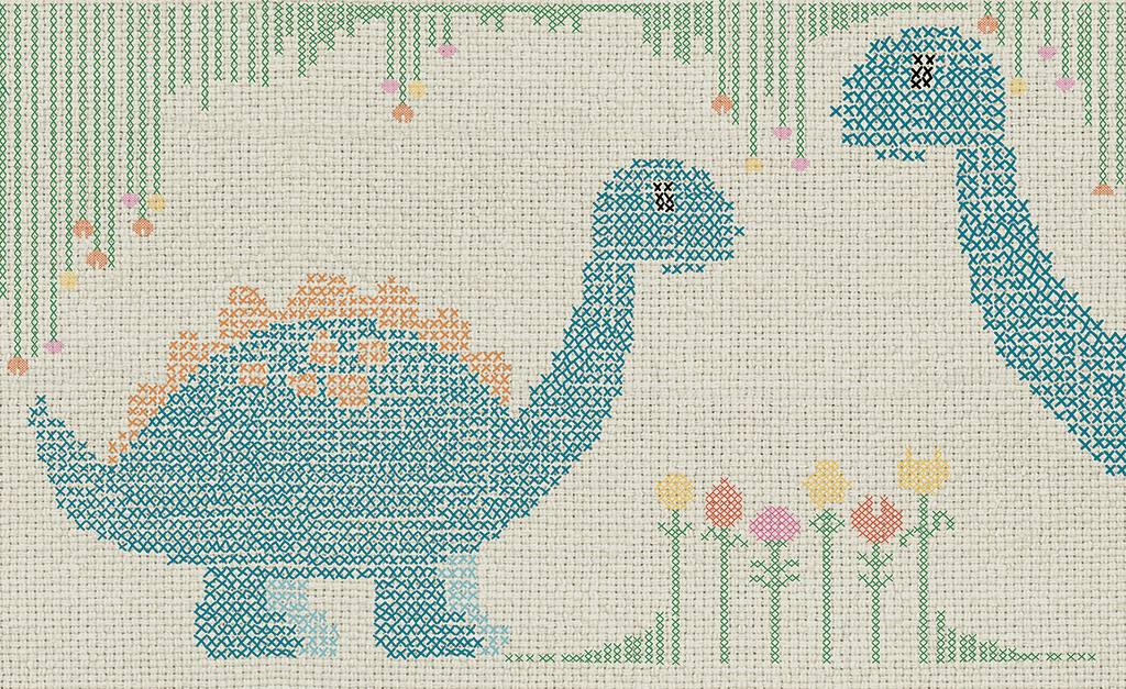 Dinosaur wallpaper mural for a nursery