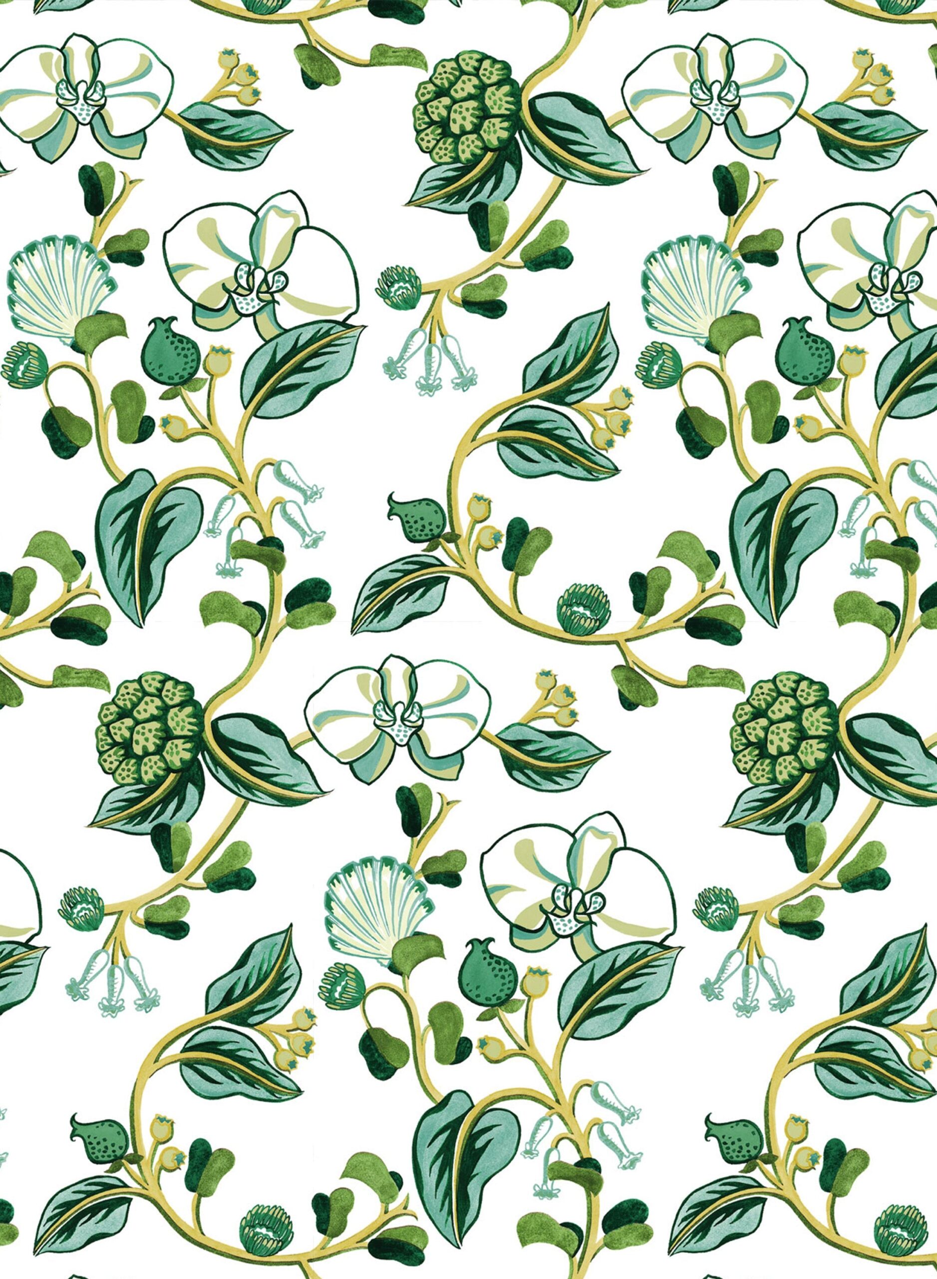 Flowers on vines by Anna Spiro Textiles