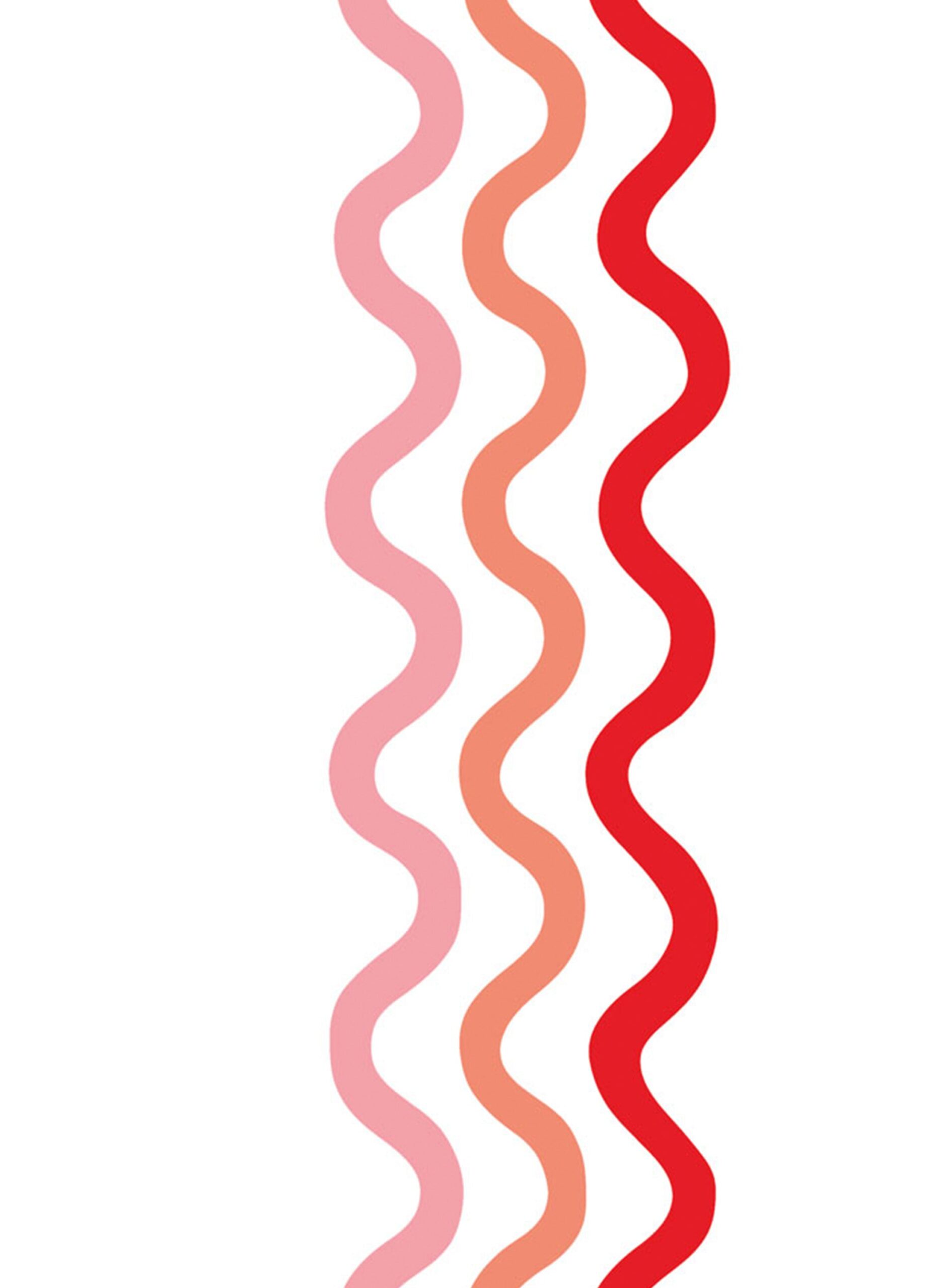 Pink and Red wave lines running vertically