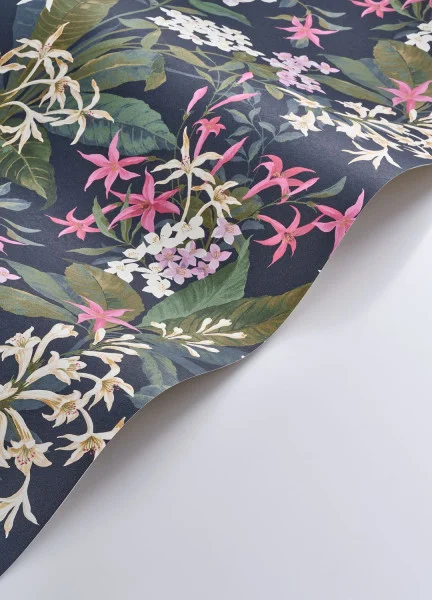 A roll of fushcia Jasmine Dream wallpaper
