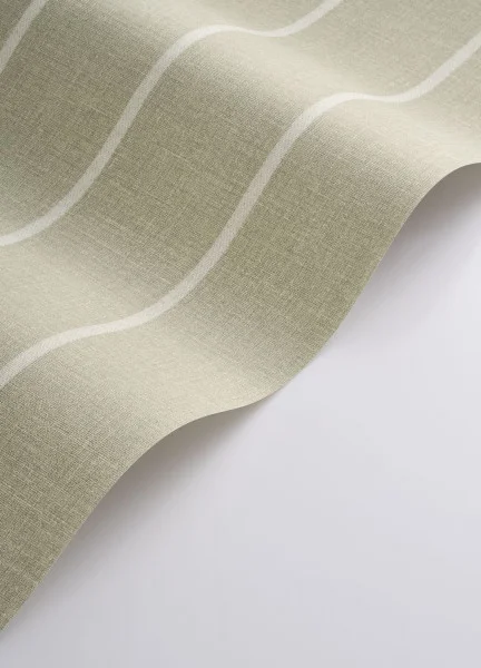 Green striped wallpaper roll