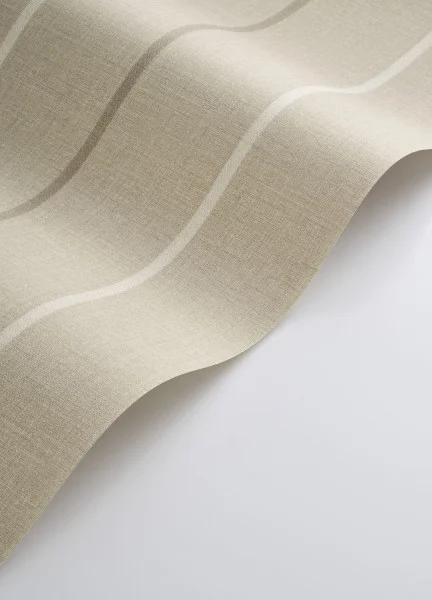 Linen beige textured stripe wallpaper roll