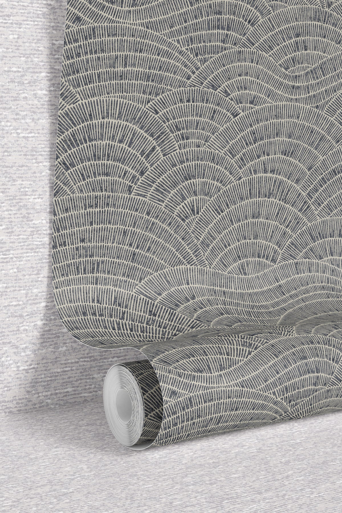 A roll of Dalty wallpaper in slate