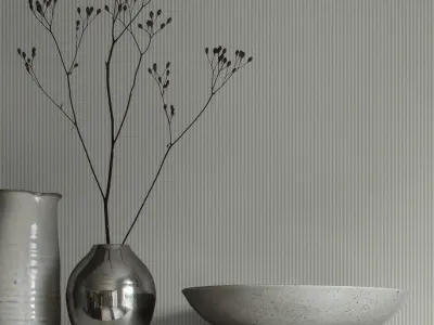 Green stripe wallpaper in a modern photo shot