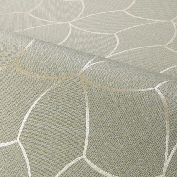 Tressana wallpaper roll by Casamance in almond and gold