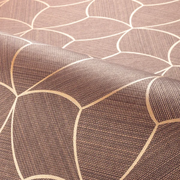Purple and copper wallpaper roll in Balinese style