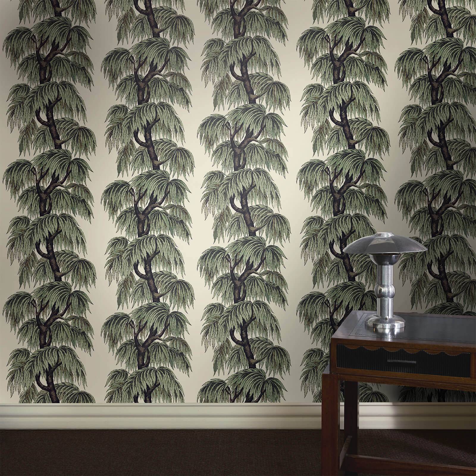 Babylon Papyrus palm tree wallpaper in inspired by 1950s Palm Springs style