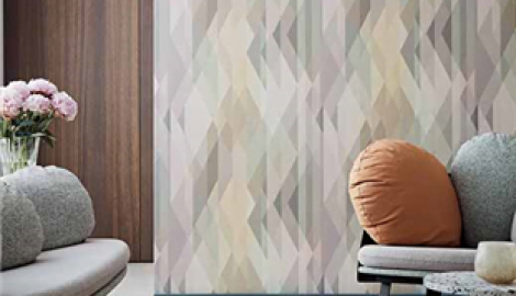 living room geometric wallpaper Prism pastel