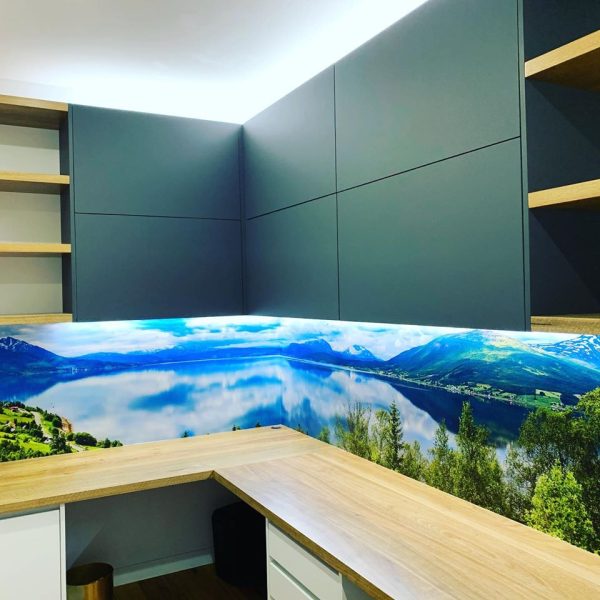 Landscape custom wallpaper mural for office desk